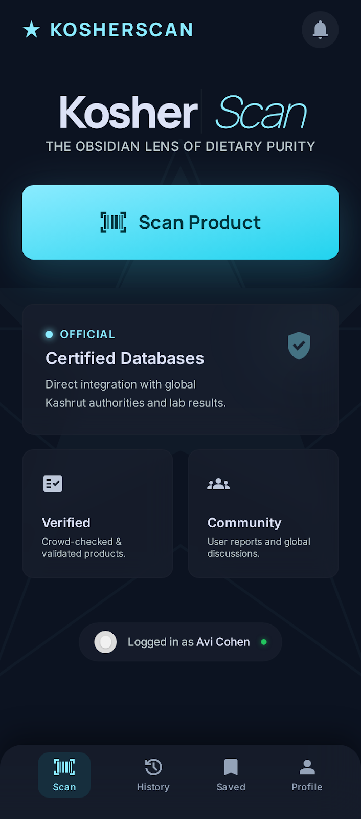 KosherWorld Scan Screen